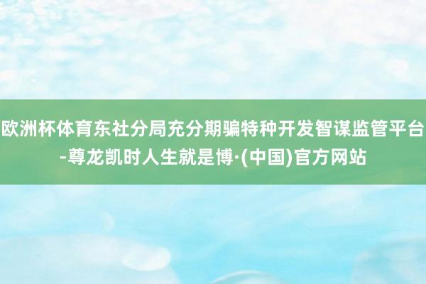 欧洲杯体育东社分局充分期骗特种开发智谋监管平台-尊龙凯时人生就是博·(中国)官方网站