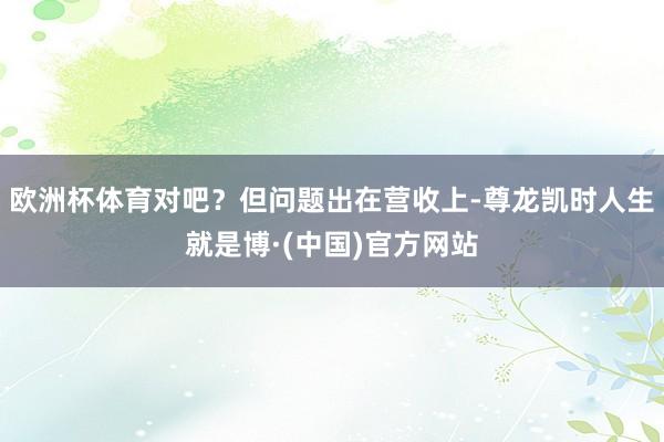 欧洲杯体育对吧？但问题出在营收上-尊龙凯时人生就是博·(中国)官方网站