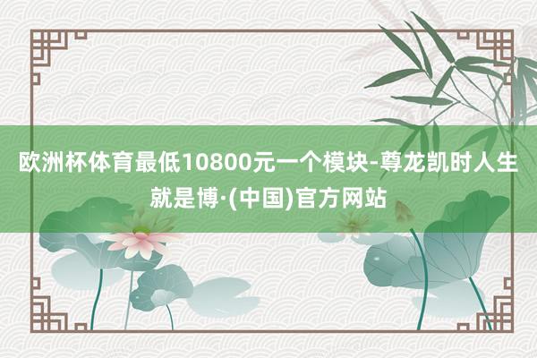 欧洲杯体育最低10800元一个模块-尊龙凯时人生就是博·(中国)官方网站