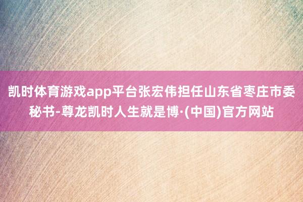 凯时体育游戏app平台张宏伟担任山东省枣庄市委秘书-尊龙凯时人生就是博·(中国)官方网站
