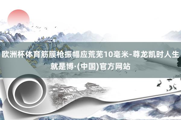 欧洲杯体育筋膜枪振幅应荒芜10毫米-尊龙凯时人生就是博·(中国)官方网站