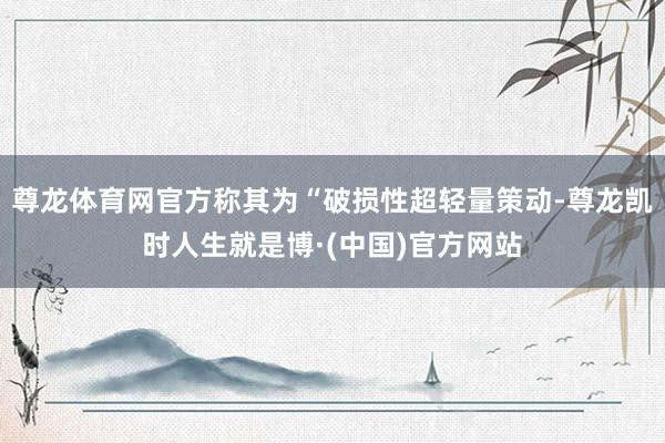 尊龙体育网官方称其为“破损性超轻量策动-尊龙凯时人生就是博·(中国)官方网站