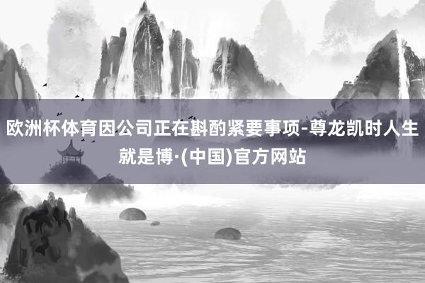 欧洲杯体育因公司正在斟酌紧要事项-尊龙凯时人生就是博·(中国)官方网站