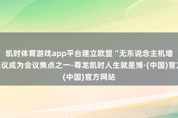 凯时体育游戏app平台建立欧盟“无东说念主机墙”的提议成为会议焦点之一-尊龙凯时人生就是博·(中国)官方网站